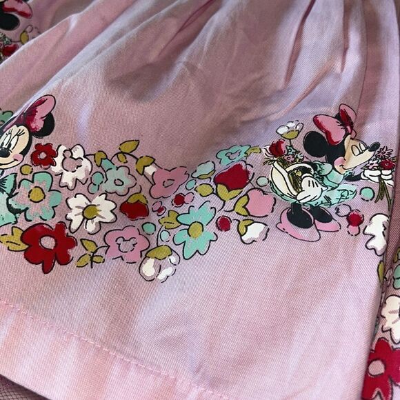 New Disney Minnie Mouse Tutu couture pink chambray dress panty 12M - Picture 2 of 10